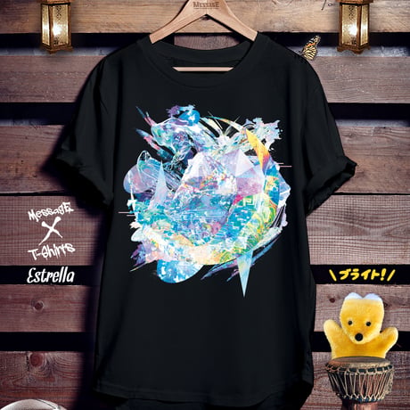 グラフィックアート黒Tシャツ「Estrella」