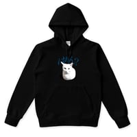 白ねこミーム黒パーカー「はぁん?」