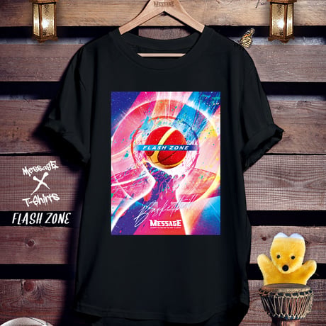 バスケットボール黒Tシャツ「FLASH ZONE」