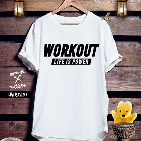 ストリートロゴTシャツ「WORKOUT」