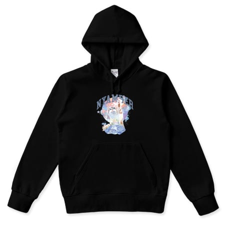 ねこアート黒パーカー「ニャンバー1」