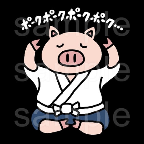 イラスト黒Tシャツ「一豚さん」