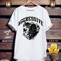おもしろねこTシャツ「AGGRESSIVE」