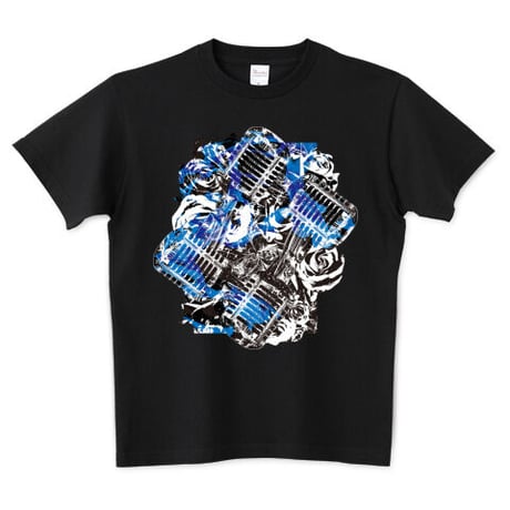 音楽アート黒Tシャツ「réaliser」