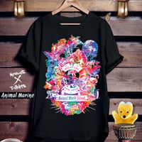動物アート黒Tシャツ「Animal Marine」