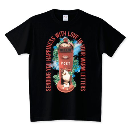 おもしろねこポスト黒Tシャツ「CAT POST｣