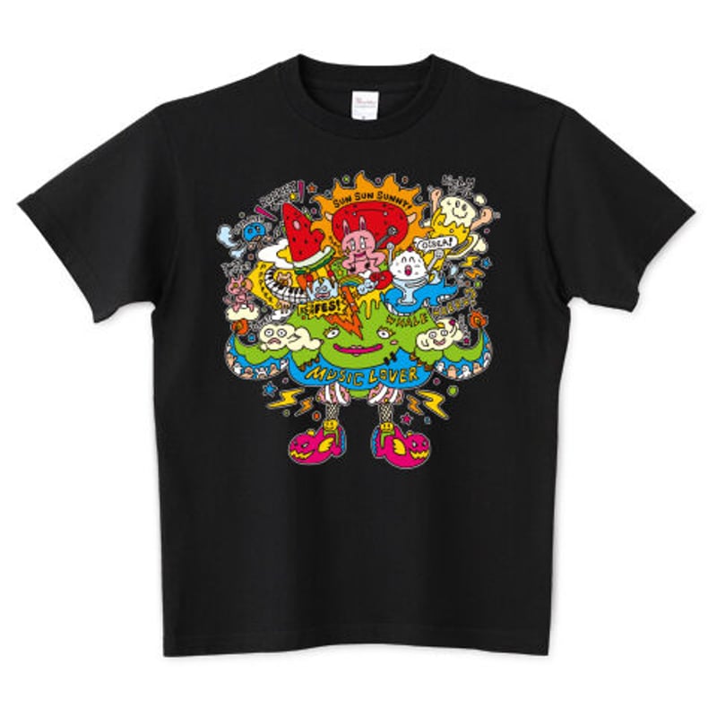 NECK DEEP Tシャツ キャラクターデザイン　XL キャラクター黒Tシャツ「POPFES MONSTER」 | MessagE
