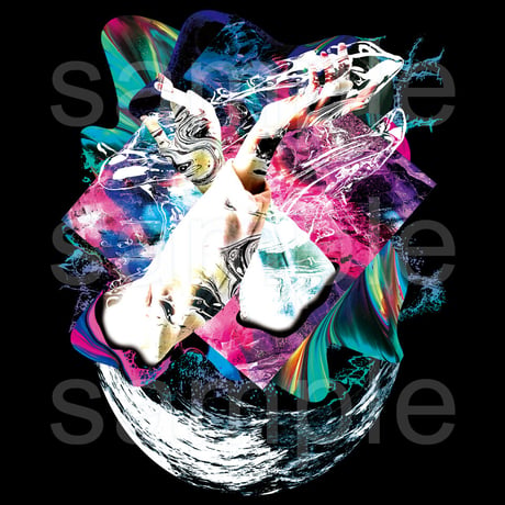 グラフィックアート黒Tシャツ「SRCG」