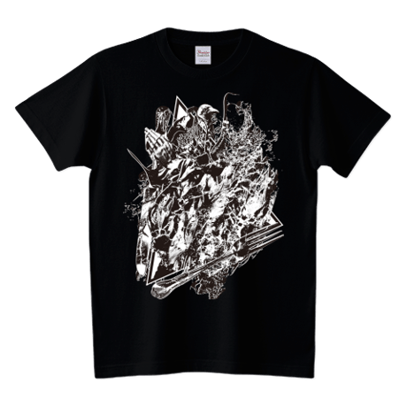 ストリートアート黒Tシャツ「DiSH」