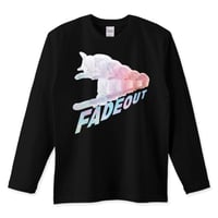 おもしろねこ長袖黒Tシャツ「FADEOUT CATS」