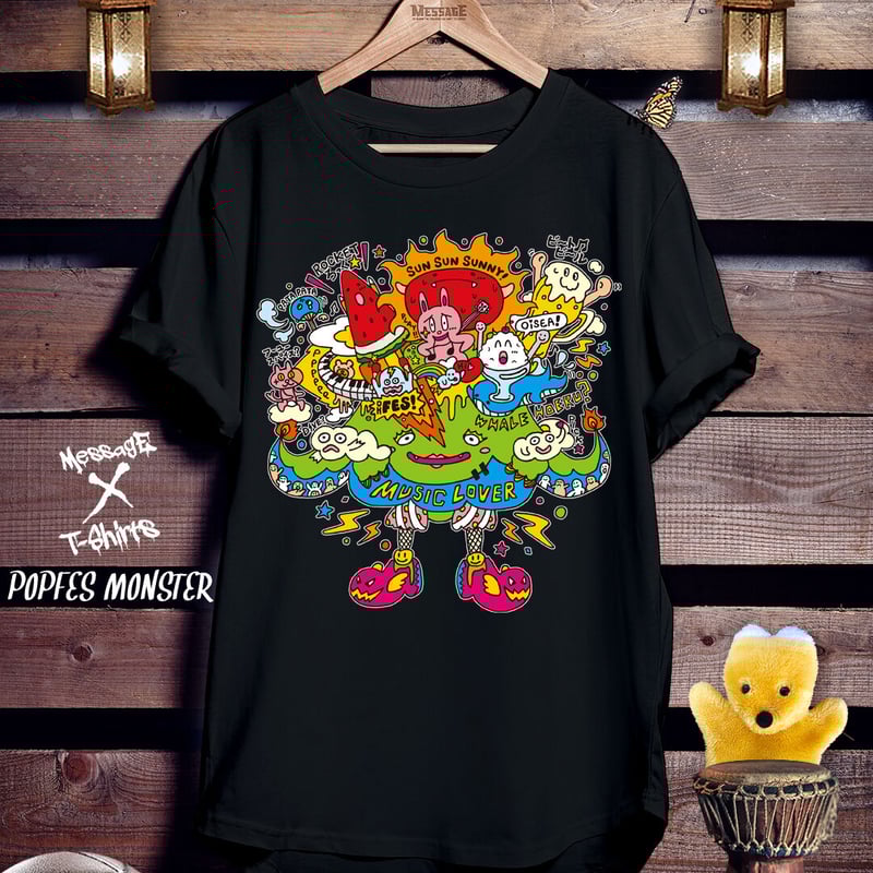 キャラクター黒Tシャツ「POPFES MONSTER」 | MessagE