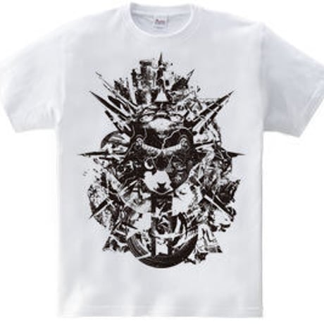 グラフィックアートねこTシャツ「GRAVIS CATS [Monochrome]」