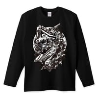 グラフィックアート長袖黒Tシャツ「ESPECIALLY」
