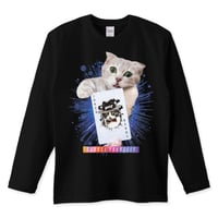 おもしろねこ長袖黒Tシャツ「JOKER CATS」