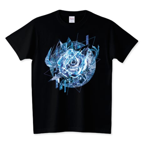 グラフィックアート黒Tシャツ「&ROSE」