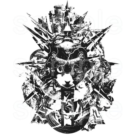 グラフィックアートねこTシャツ「GRAVIS CATS [Monochrome]」