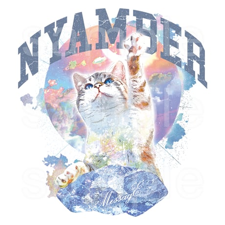 ねこアート長袖Tシャツ「ニャンバー1」