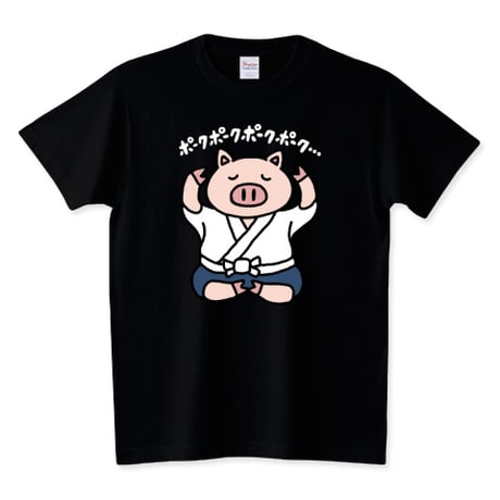 イラスト黒Tシャツ「一豚さん」