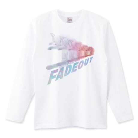 おもしろねこ長袖Tシャツ「FADEOUT CATS」