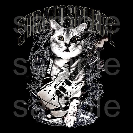 ねこ音楽黒スウェット「STRATOSPHERE」
