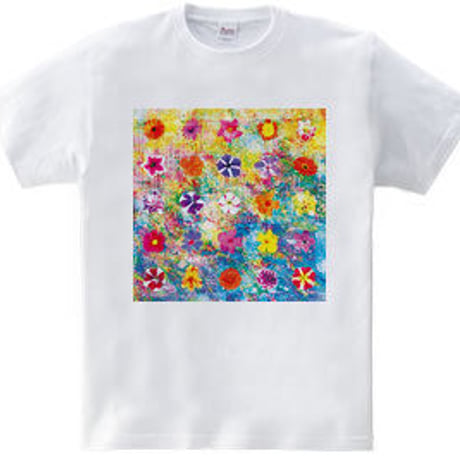 フラワーアートTシャツ「Rainbow Bloom｣