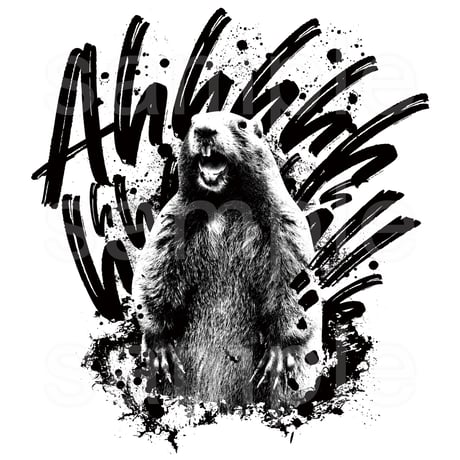 アニマル絶叫長袖Tシャツ「Marmot Scream」