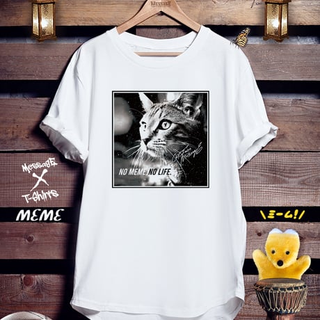 猫ミームTシャツ「MEME [BLACK]」