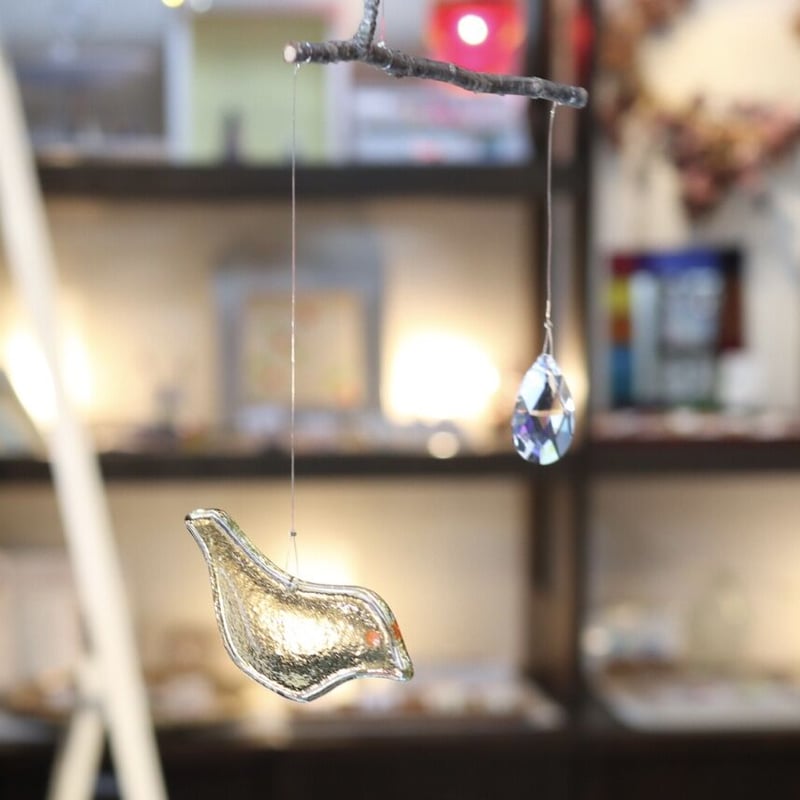 鳥さんとスワロのモビール | みやじまガラス工房Fizz Glass
