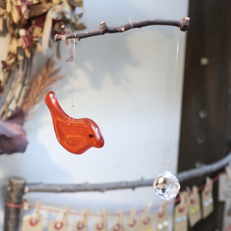 鳥さんとスワロのモビール | みやじまガラス工房Fizz Glass