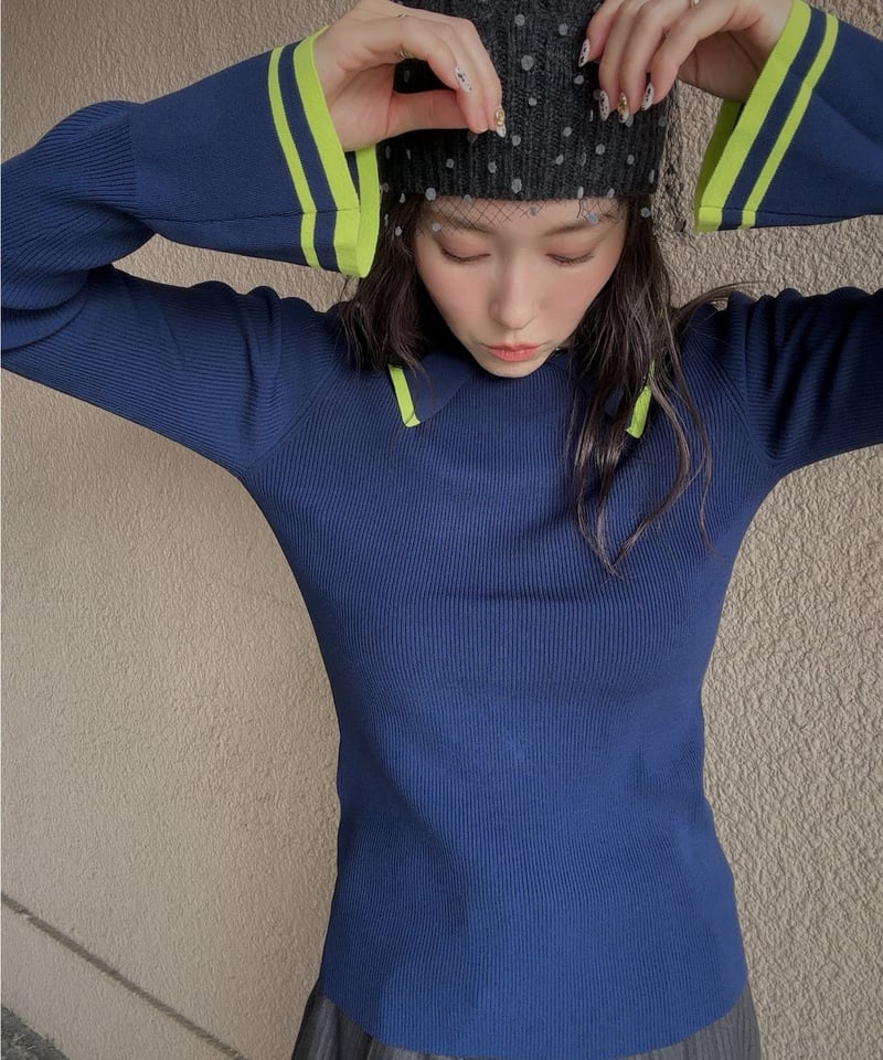 レディースウェア minuere tweed pearl button polo pearl button poloknit | Amu