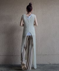2way summer knit long gilet