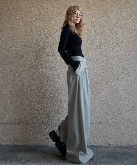 pleat wide pants