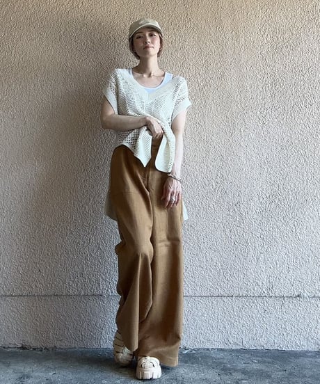 【CLEIO】suspender wide pants