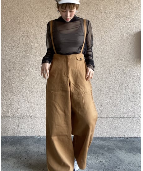 【CLEIO】suspender wide pants
