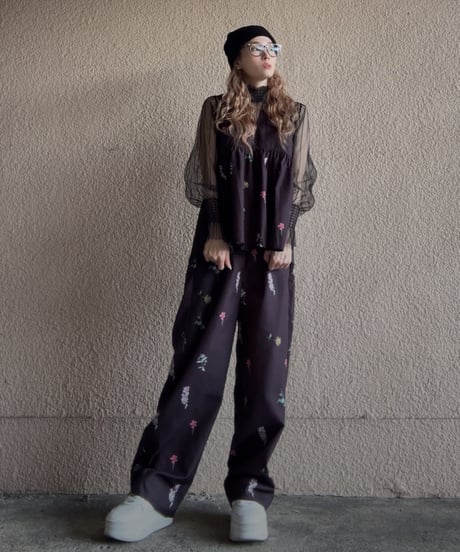 flower print wide PT