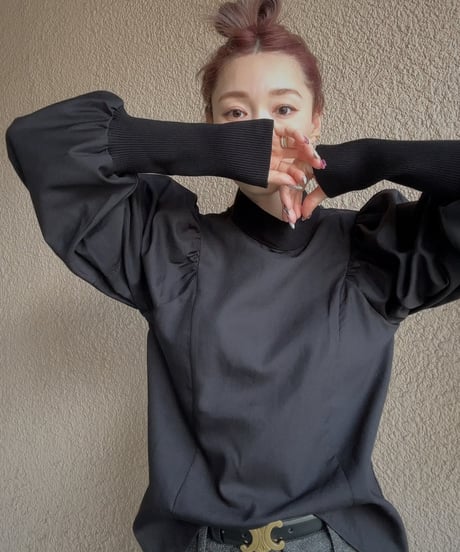 【Limue】saxony volume sleeve tops