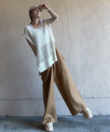 【CLEIO】suspender wide pants