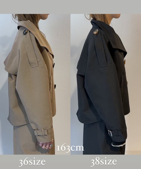 【Amu】short trench coat