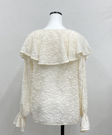 sheer jacquardruffle tops