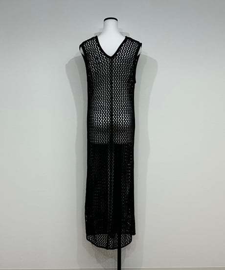 2way summer knit long gilet