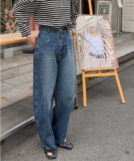 cutoff denim pants
