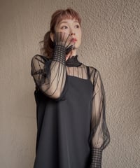 【SAVENSENSE】stripe tulle tops