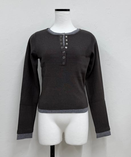layered henryneck pullover