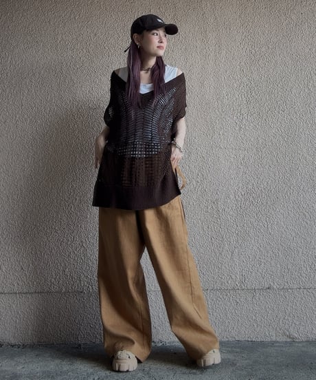 【CLEIO】suspender wide pants