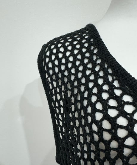 2way summer knit long gilet