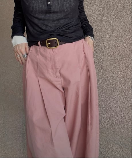 【Limue】wide tuck pants
