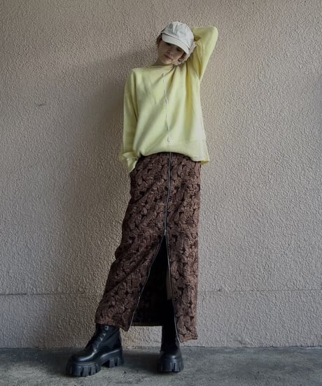 jacquard doublezipper skirt