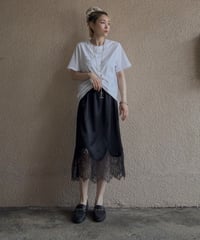 hemlace satin skirt