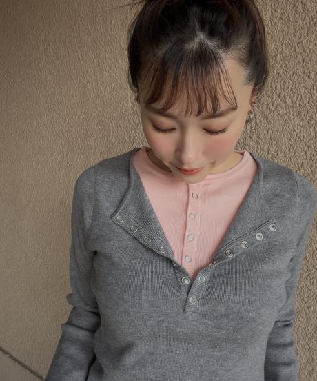 layered henryneck pullover