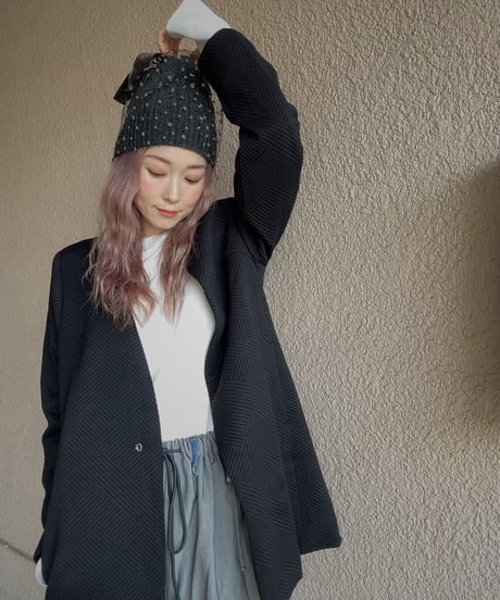 nocollar jacquard jacket